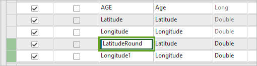 Latitude1 field changed to LatitudeRound