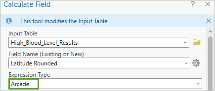 Expression Type set to Arcade