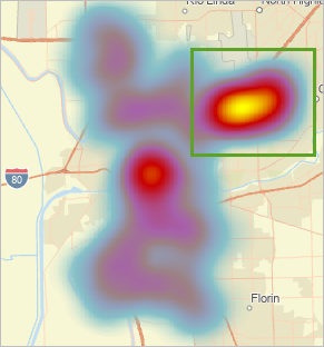 Map zoomed to the northeast area, where there is a high concentration of points