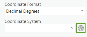 Select coordinate system button