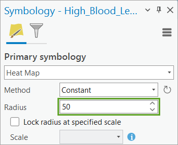 Radius set to 50.