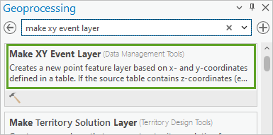 Make XY Event Layer tool