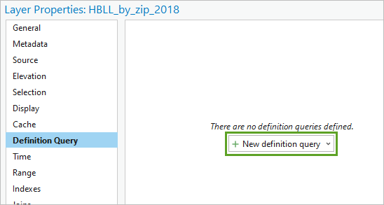 New definition query button