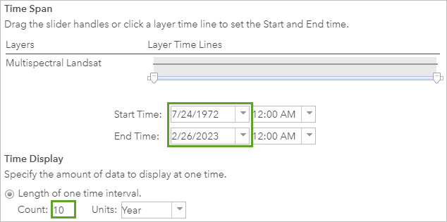 Time Span set to entire range of available dates
