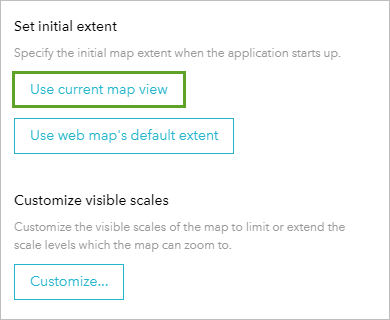 Use current map view option