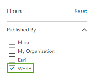 Published By filter set to World