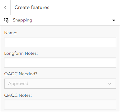 Create features pane