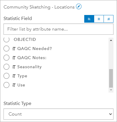 Statistic pane with default parameters