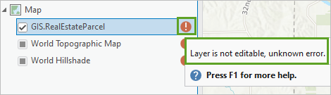 Layer is not editable error message