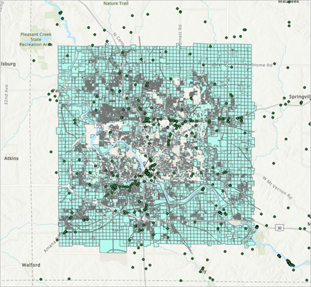 GIS.RealEstateBLL layer added to the map
