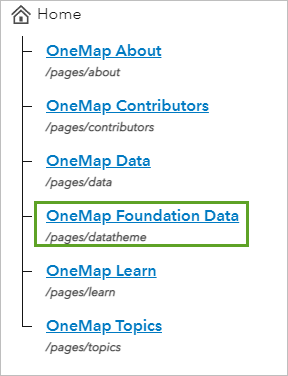 OneMap Foundation data page