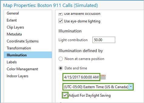 Illumination defined by settings