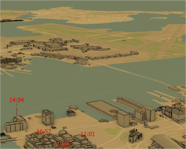3D view of Boston Harbor at 6:30 a.m.