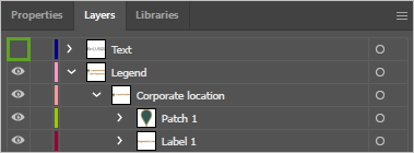 Toggles visibility button for the Text layer in the Layers panel