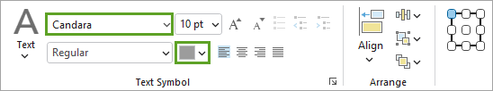 Text formatting options on the ribbon