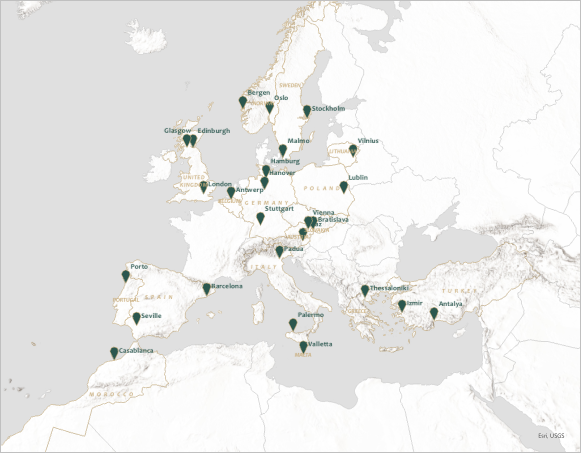 Map positioned on the layout page.