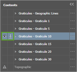 Toggles visibility and Toggles Sync turned on for only one layer.