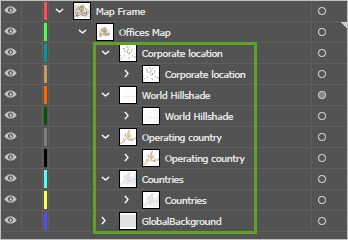 Layers inside the Offices Map layer
