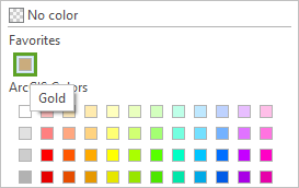 Gold color in the Favorites list in the color picker