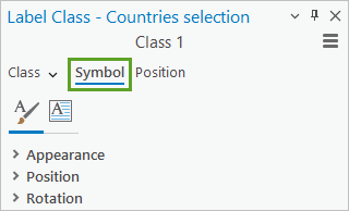 Symbol tab in the Label Class pane