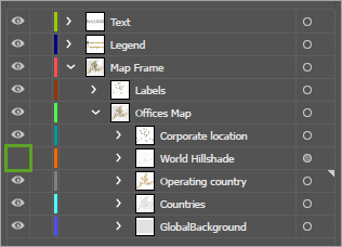 Visibility turned off for the World Hillshade layer