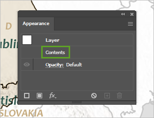 Contents button in the Appearance panel