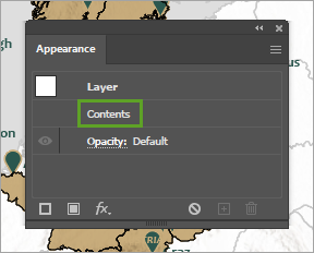 Contents button in the Appearance panel