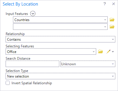 Select By Location window