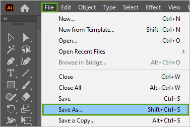 Save As option in the File menu