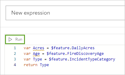 Test button in the Expression window