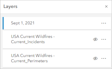 Layers list with the Sept 1, 2021 layer active