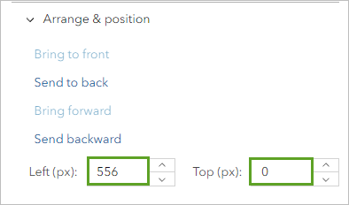 Arrange & position values