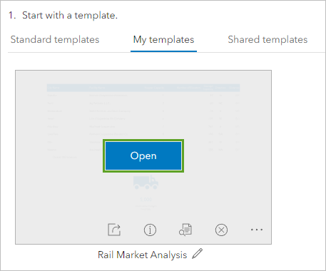 Open button on the infographic template