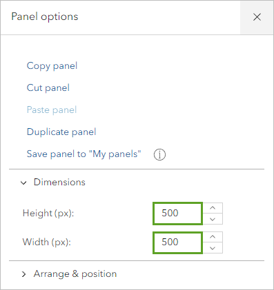 Dimension values set to 500.