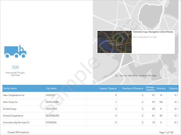 Infographic template with map panel resized and aligned right