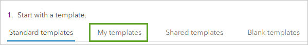 My templates tab