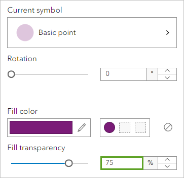 Fill transparency set to 75