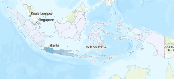 Choropleth map of Indonesia provinces