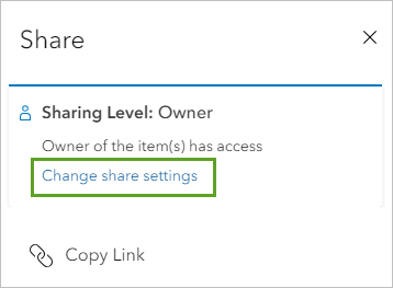 Change share settings