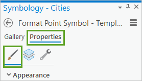 Properties and Symbol tabs in the Symbology pane