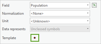 Template symbol in the Symbology pane