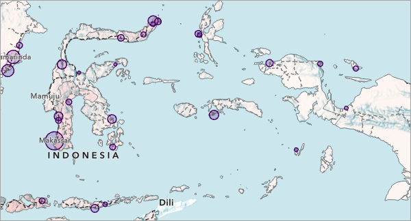 Map with blue basemap