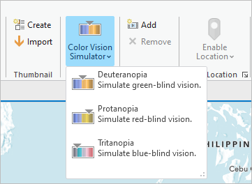 Color Vision Simulator menu