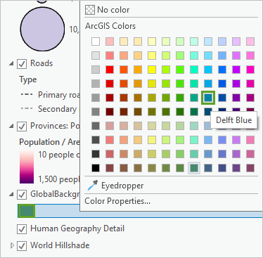 Changing the GlobalBackground layer color to Delft Blue