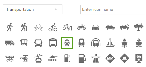 Train icon in the Transportation gallery