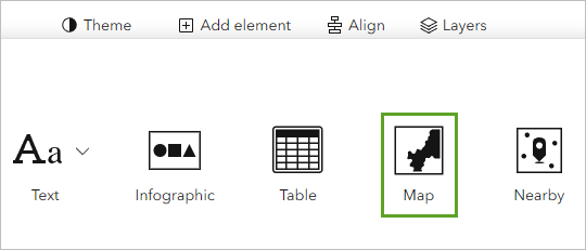 Map in the Add element menu