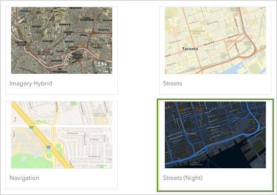 Streets (Night) basemap