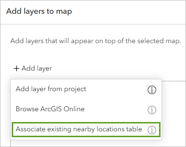 Associate existing nearby locations table option