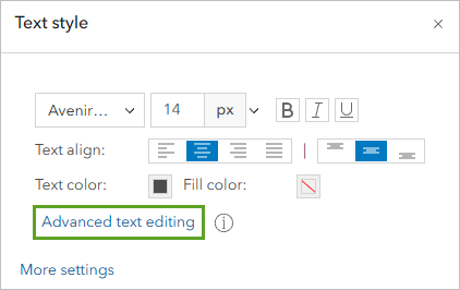 Advanced text editing option