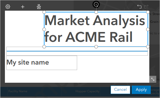 Resized title text box